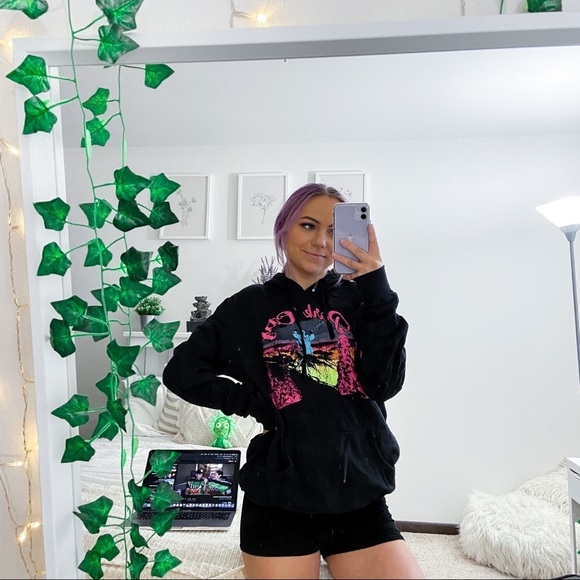 Urban Outfitters Tops - Urban Outfitters Oversized Graphic Black Hoodie